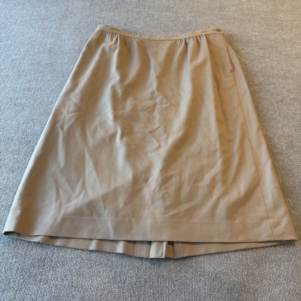 Vintage‎ Pendleton  Skirt Tan Size 18W Pure Virgin Wool Fully Lined Made USA